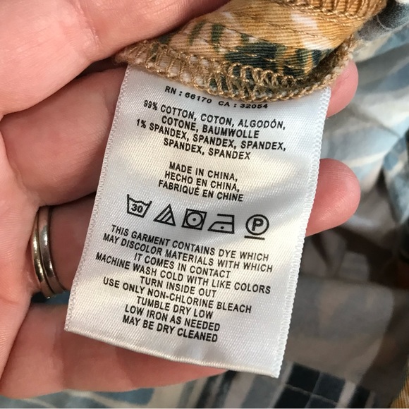 Anthropologie Chino Pants Sz 27 Relaxed Ankle Length Birds Foliage Botanical GUC - Picture 12 of 15